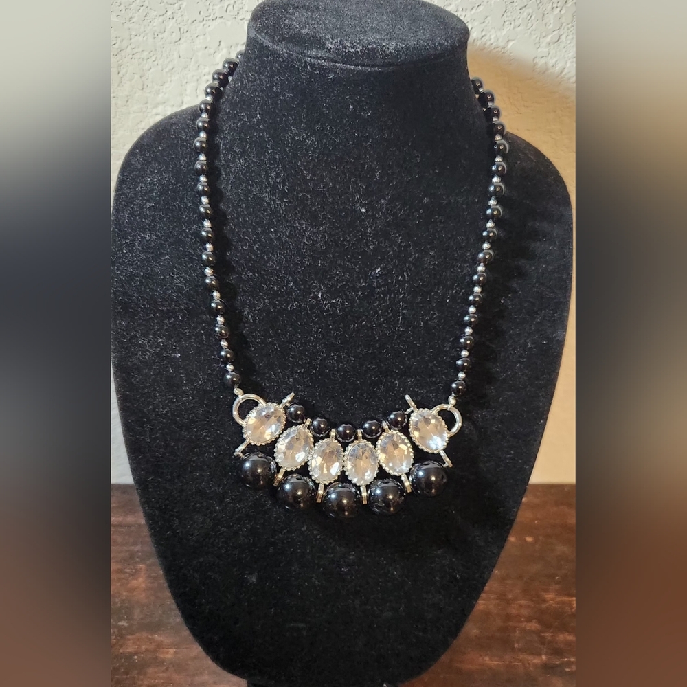 Elegant Black and Silver Necklace